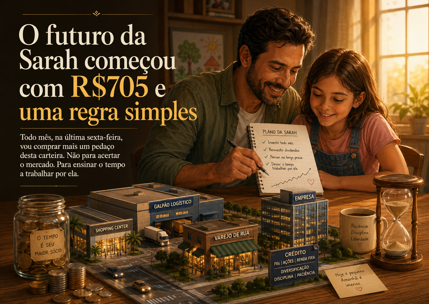 O futuro da Sarah começou com R$705 e uma regra simples